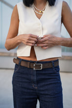 Įkelti vaizdą į peržiūros programą, Verstos odos diržas, spalva šokolado