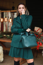 Įkelti vaizdą į peržiūros programą, Odinė tamsiai žalios spalvos rankinė Happy
